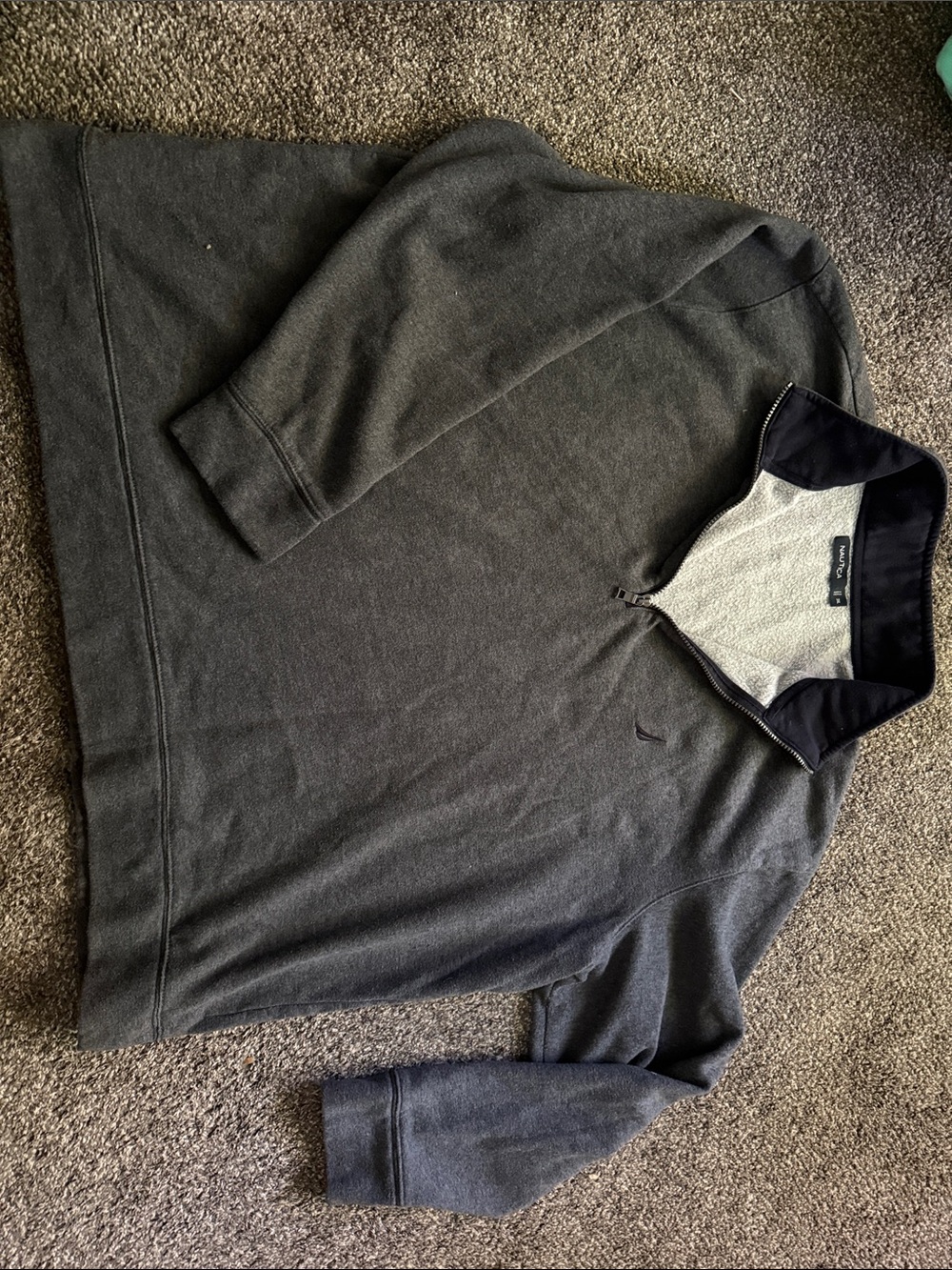 Men's Nautica Quarter-Zip Sweater - Charcoal